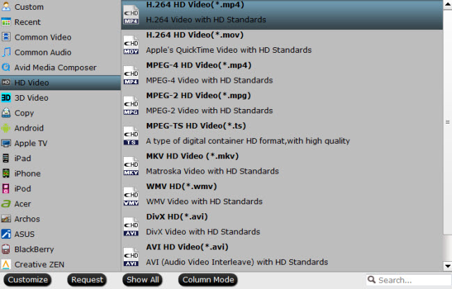 Choose output file format