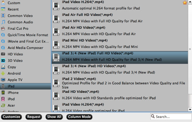 iPad 3/4 video format