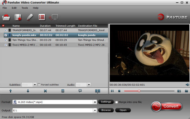 Import source MKV video files