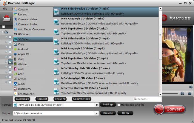 SBS 3D MKV format for Gear VR