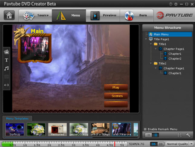 Customize DVD menu