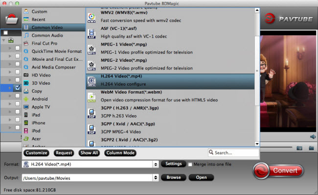 Choose format for DVD ripping