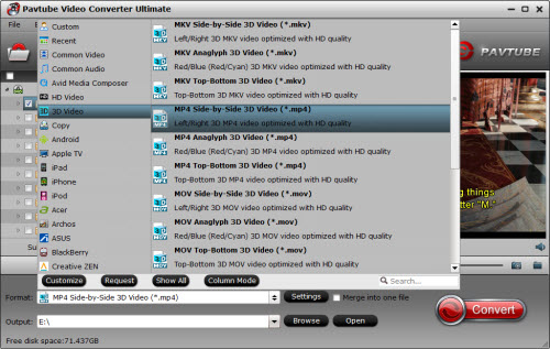 Output Emby Media Server playable 3D file formats