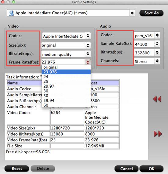 Adjust output profile parameters