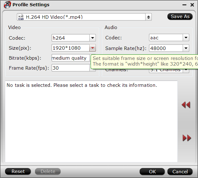 Customize output file parameters