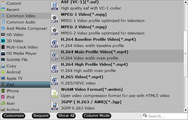 Select output video format