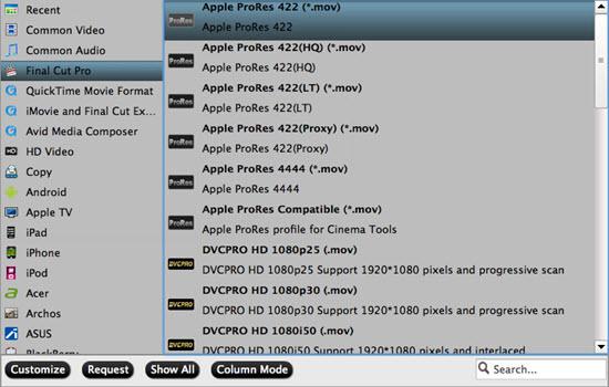 Output ProRes format