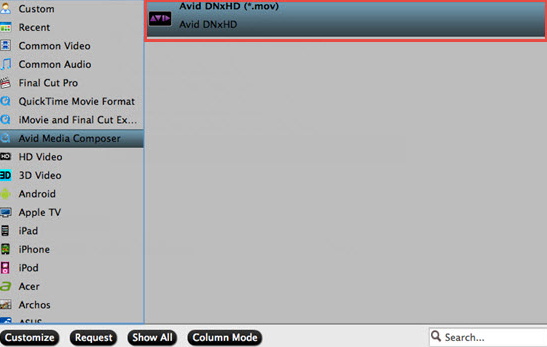 Select Avid DNxHD as output file format