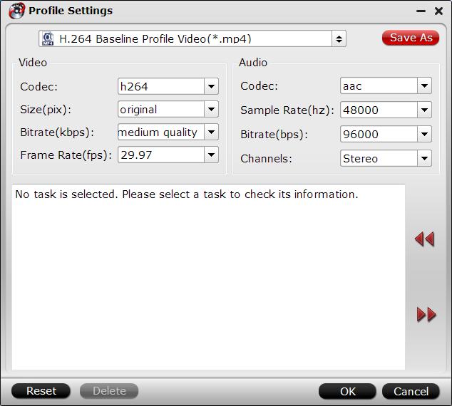 Set output profile parameters