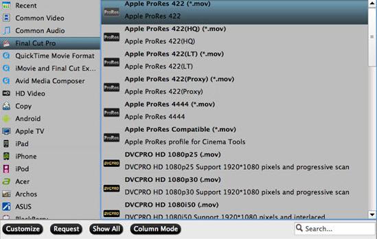 Output Apple Prores format