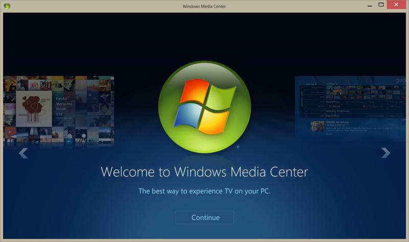 blu ray en el centro del sistema multimedia de Windows