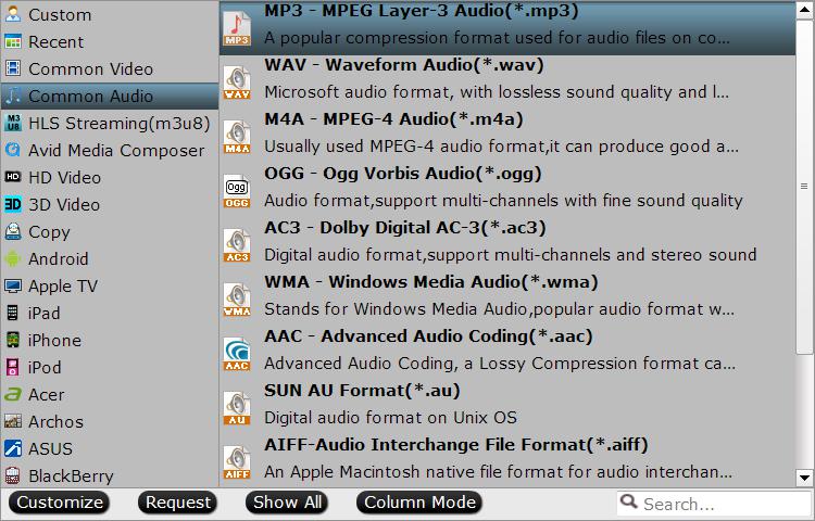 Choose MP3 as output file format