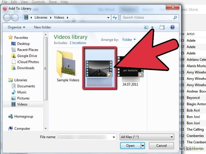 Add personal video to library