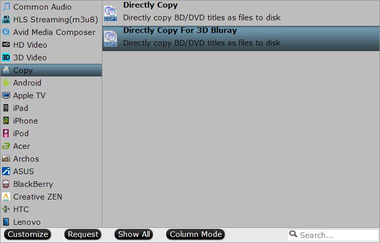 directly copy Blu-ray DVD to nas