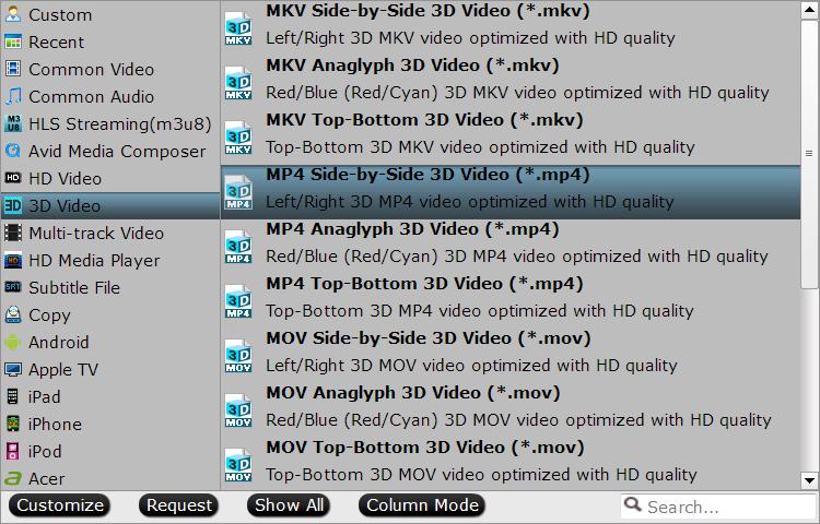 Output Kodi supported 3D formats