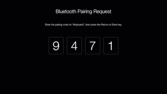 Bluetooth pairing code