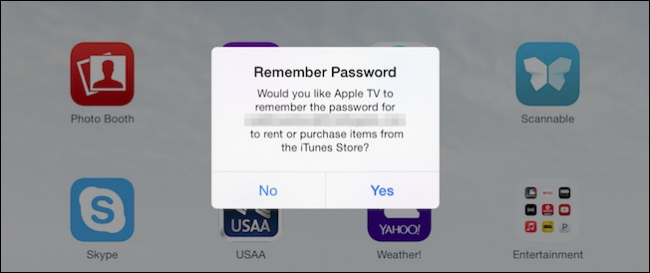 Let Apple TV remember password