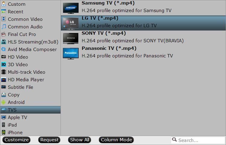 Choose to output LG Smart TV preset file format