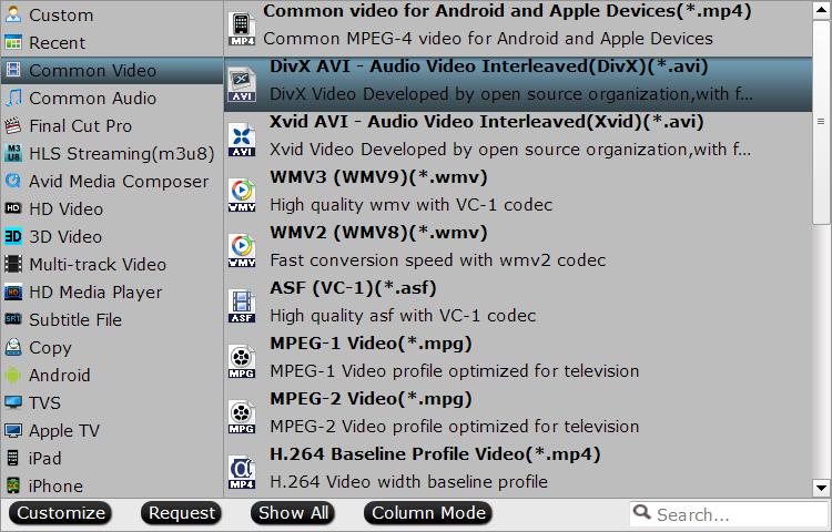 output Divx or Xvid AVI file format