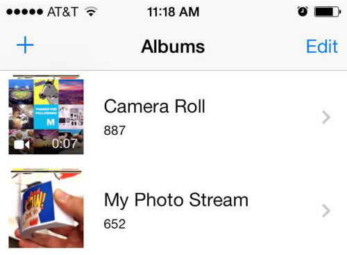 camera roll vs photo stream