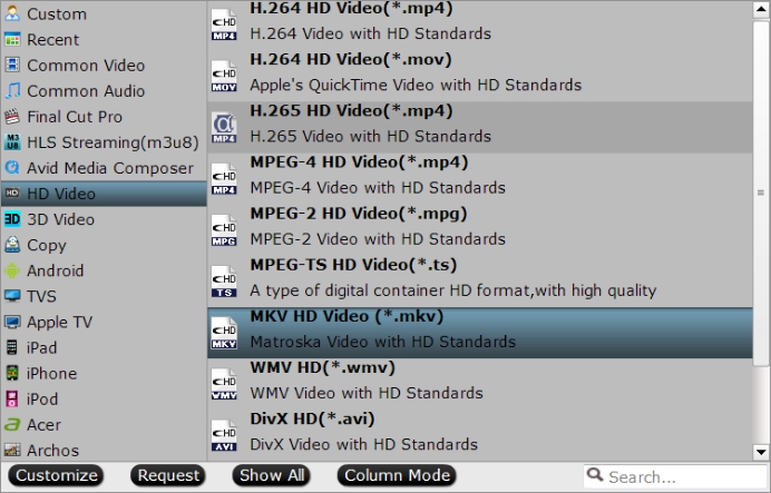 Specify output file format