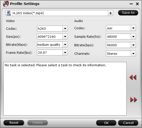 Adjust output profile settings for Samsung 4K TV