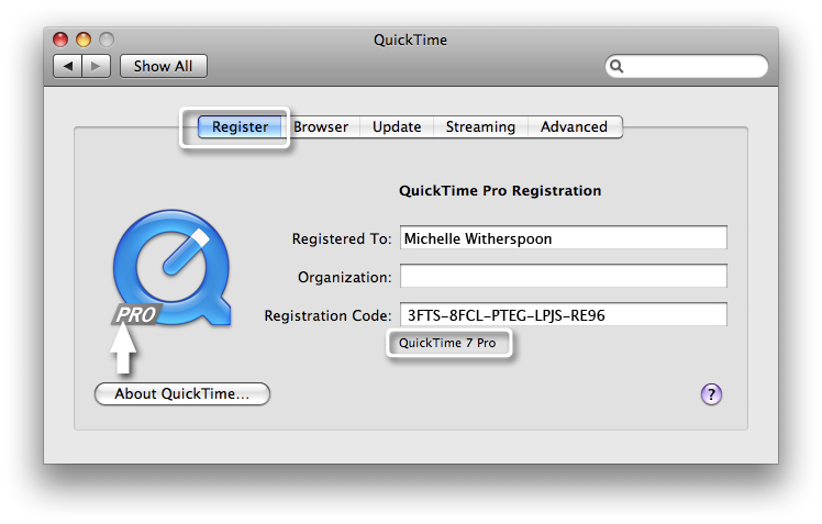 QuickTime 7 Pro