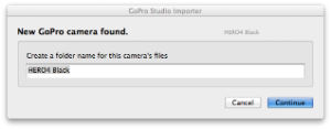 Give a folder name to the GoPro camera files