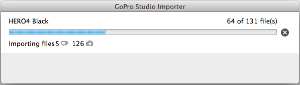 GoPro Studio begin importing process