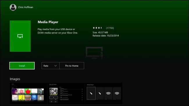 Install Xbox Media Player app