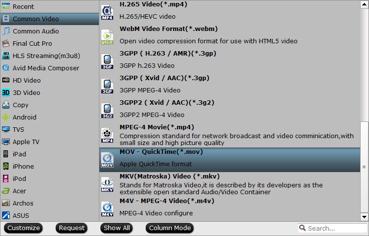 Define output file format