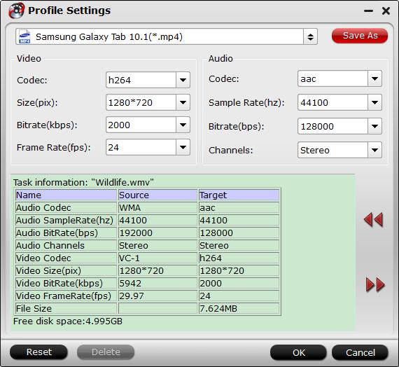Adjust output profile settings