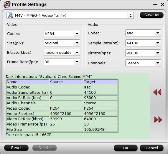 Adjust output profile settings