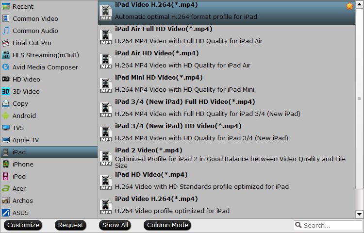 Output iPad Preset profile format