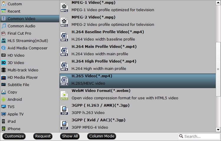 Choose output video format