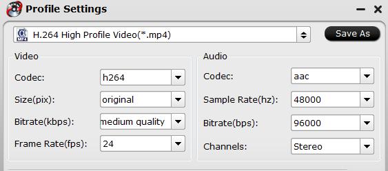 Adjust output profile parameters 