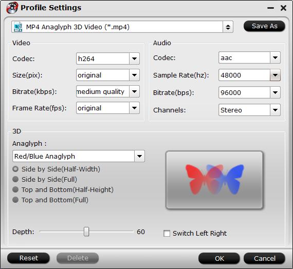 Adjust output 3D profile settings