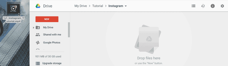 mp4 to instagram with google drive