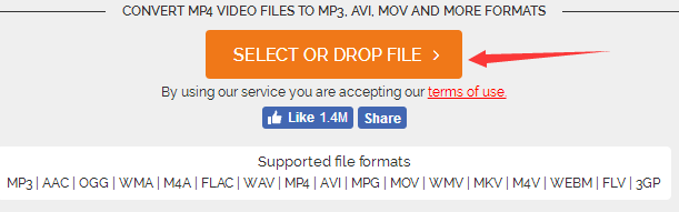 load MP4 to Online MP4 to MP3 Converter