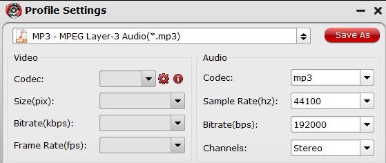 adjust MP3 settings