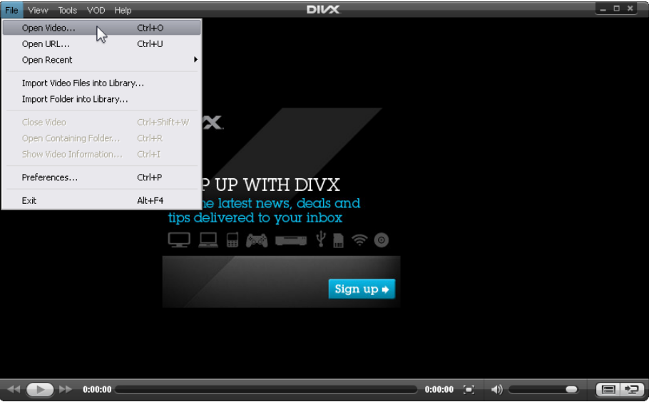 play video on divx player