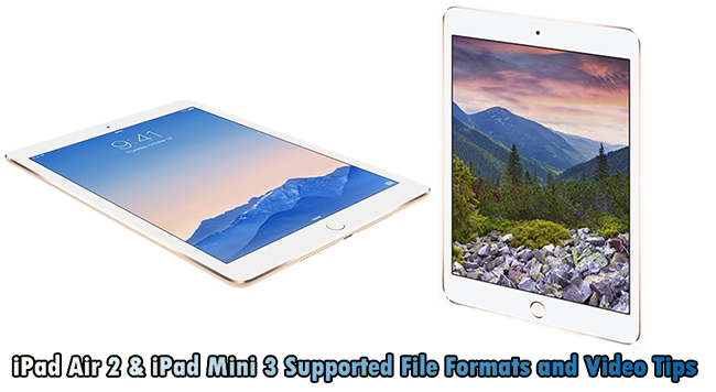 iPad Air 2 & iPad Mini 3 Supported File Formats and Video Tips
