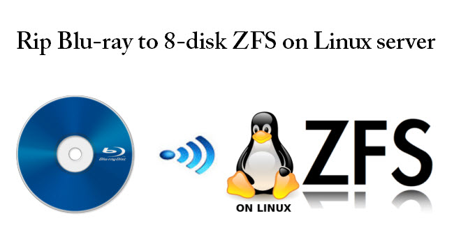 Backup ripped Blu-ray on 8-disk ZFS with a Linux server in my living room