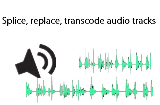 Splice/replace/transcode audio for projector, iPhone 6/iPad